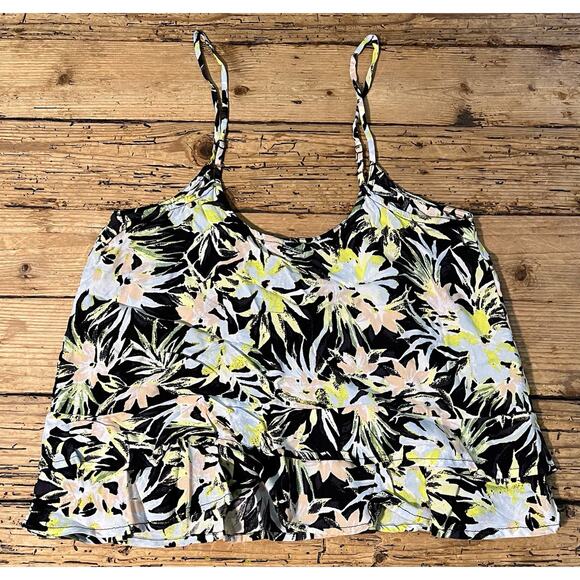 Volcom Women’s Size XS Black Floral Spaghetti Strap Top - NWOT - Picture 2 of 8